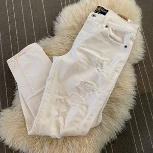 Lucky White Distressed Boyfriend Jeans